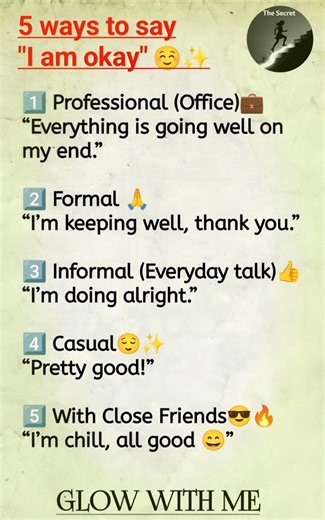 5 ways to say "I am okay" 😊#motivation #emotional #shortvideo #youtubeshorts #trending #yt #the#ted