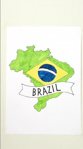 brazil map drawing 😍🤩 #art #draw #brazil