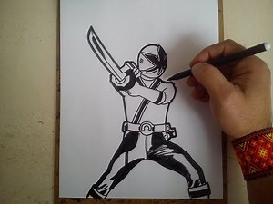 COMO DIBUJAR POWER RANGER SAMURAI AZUL / how to draw power ranger samurai blue