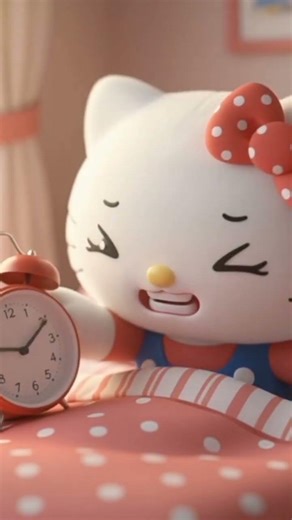Hello kitty vs Alarm clock ⏰😼#ai #aigenerated #shorts #hellokitty