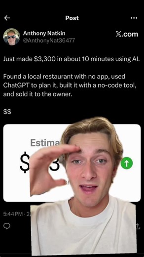 Comment “Barber” and I’ll send you a link to do this 👇 One guy made $3,000 selling an app to a local restaurant and he didn’t even know how to code! This is a cheat code for making money with AI right now. #ai #aitools #nocode #aiapp #goodbarber