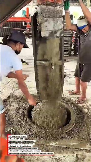 Automatic Concrete Pouring Machine in Action! #ConcreteTech #ConstructionTools #Engineering