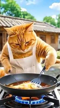 Cat Protecting a Duck in the Rain Cute Emotional Short 😺🦆❤️