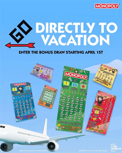Enter your non-winning MONOPOLY Scratch tickets starting April 1st for a chance to win a vacation gift card package. | Colorado Lottery | Facebook