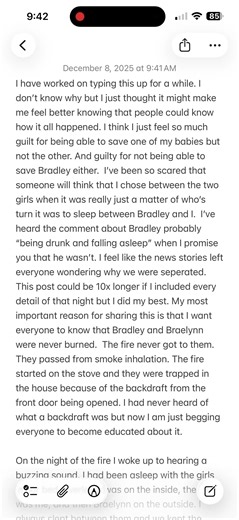 I copied this from a post I shared on Facebook a few months after my husband and one of my twin daughters passed away after our house caught fire on January 17, 2020. I know I shouldn’t have had to explain myself but I wanted everyone to know what really happened. They deserve to be remembered. Please have a fire safety plan in place for your families. ❤️ #grief #grievingmom #grievingwife