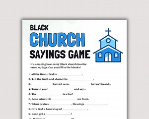 Black Church Sayings Game, Printable Game for Family Adults Kids and Church Party, Games for Church Activities, Church Trivia Christian Game - Etsy