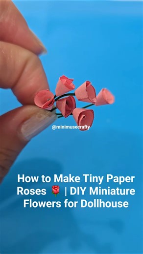 DIY Tiny Paper Roses 🌹 | Mini Flowers for Dollhouse