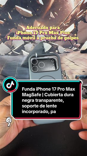 Funda iPhone 17 Pro Max MagSafe | Cubierta dura negra transparente, soporte de lente incorporado, parachoques a prueba de golpes, protección anticaída y duradera, cubierta protectora total a prueba de golpes para iPhone 16 15 14 13 12 11 Series Black She #iPhone #protection #iphone17promax #tiktokshop #hectoroficial8