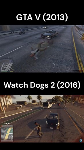 GTA 5 vs Watch Dogs 2: Getting Hit by Cars 🚗💥