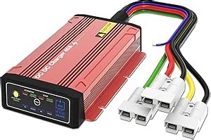 IP68 DCDC 40A Charger with MPPT for 12V LiFePO4, Lead-Acid, SLA, Gel, AGM, Cal, Waterproof Battery Charger with Anderson Dual Input and One Output, Multi-Stage Charging for RV Camper Trailer Boat