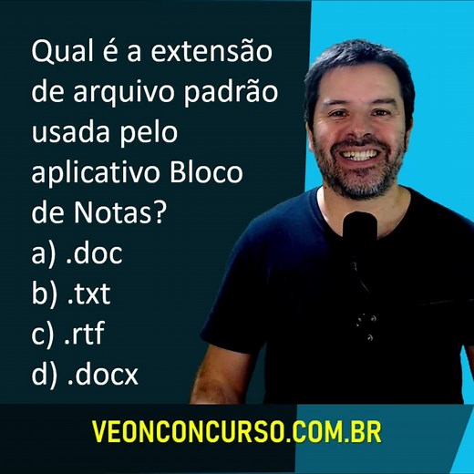 Questão de concurso sobre o bloco de notas no Windows. #informaticaparaconcursos #concursopublico #rodrigoschaeffer #veonconcurso #questoesdeconcursos #informatica #questões #aulas #dicas