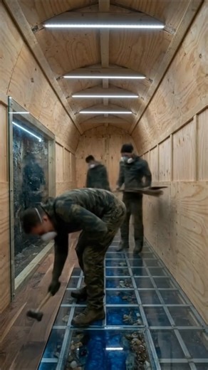 Underground Bunker Interior Build #shorts #bunker #timelapse #build #cabin #hidden