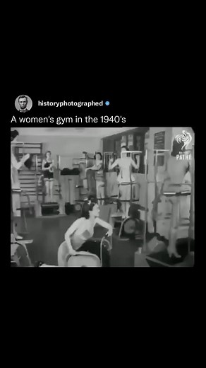 History Photographed on Instagram: "In the 1940s, during World War II, women’s roles transformed, reflecting societal changes. Women’s gyms of 1941 emphasized physical fitness in support of wartime health initiatives. Workouts included calisthenics, stretching, and light weight training, with attire reflecting conservative fashion. Women’s gyms served as spaces for maintaining fitness, reflecting the evolving roles of women amid the war’s influence."