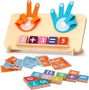 Preschool Learning Toys for Toddlers 3+ Years, Educational Number Counting Blocks for Kids, Homeschool Supplies for Math Manipulates, Finger Counting Math Toy, Montessori Toys for Kids Age 3+