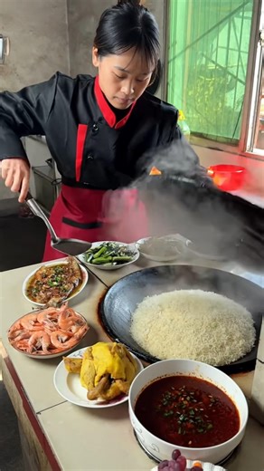 Massive Egg Fried Rice Cooking! 🍳 Amazing Wok Skills in the Countryside #shorts #streetfood