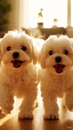 Chubby Baby Maltese Puppies Play Together