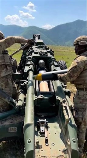 US Army Artillery Crew Unleashing the M777 Howitzer! #military #army #shorts
