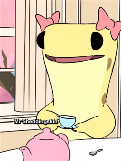 Fun Fact Lizards, amphibians, and other reptiles shed their skin and eat it in order to avoid wasting any valuable nutrients. 🫖🦎🍽️ Big thanks to Bubs for voicing Ashley!_Mix_2