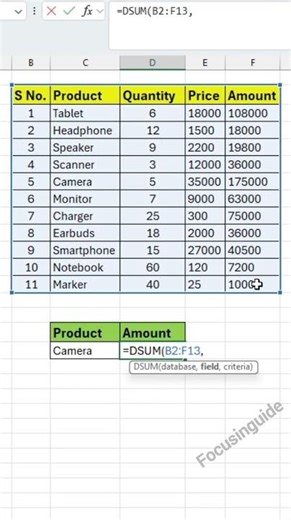 Stop using SUMIFS! ❌ Use the Database King: DSUM! 👑#exceltricks #dsum