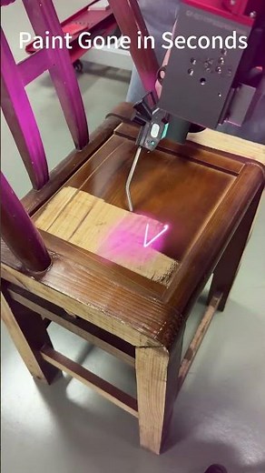 Pulsed laser cleaning on Wooden Chair #lasercleaning