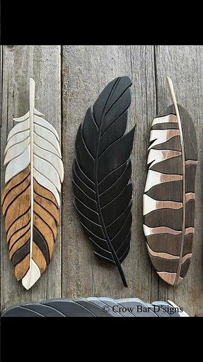 Raven. Raven Feather. Feathers. Wooden Feathers. Raven Art. Wood Sculpture. Wood Wall Art. Woodwork