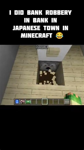 Bank robbery in a japanese town in Minecraft #minecraft #shorts #viral #gaming #gamerfleet