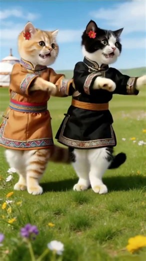 Two Cute Cats Dancing Together 🐱💃 | Adorable Cat Dance #shorts #youtubeshorts #cat
