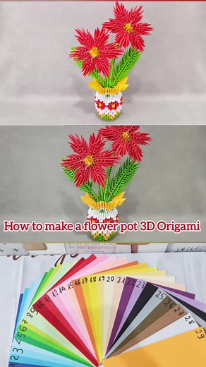 Flower Pot 3D Origami Tutorial