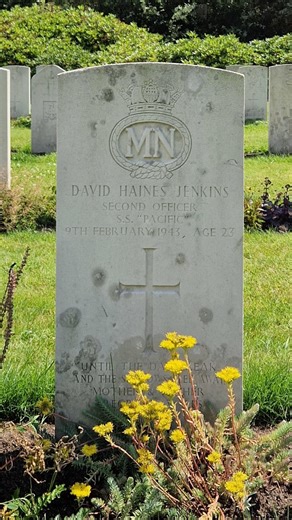 Some Corners of Foreign Fields on Instagram: "Merchant Seaman David Haines Jenkins🇬🇧 was Second Officer aboard the cargo ship SS Pacific, which was lost with all hands in the North Sea on February 9, 1943. A Welshman, originally from Glamorgan, Jenkins was third-in-command of the SS Pacific as she took her place in convoy FS 33, travelling from Sunderland south to London. The Pacific way carrying a load of coal. The SS Pacific was last seen on February 8 as the ships of the convoy were scatter