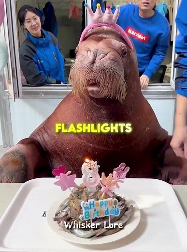 The Walrus’s Secret Birthday Surprise 🥰#WholesomeMoments#OceanFriends