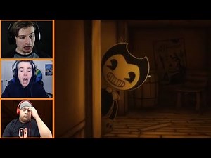 Let's Players Reaction To The Bendy Cutout Jumpscare In Chapter 3 | BATIM Chapter 3