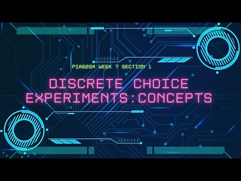 PIA6204 Week7 Section1: DCE using R: Concepts