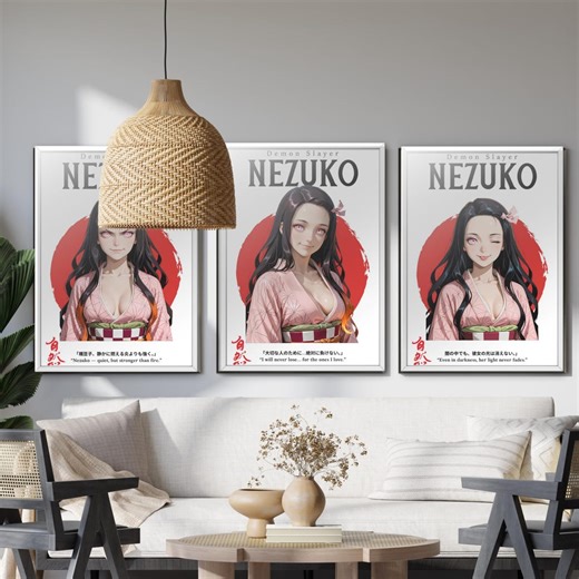 Nezuko Kamado High-res Manga Panel PNG | Aesthetic Anime Wall Art | Digital Download Poster - Etsy