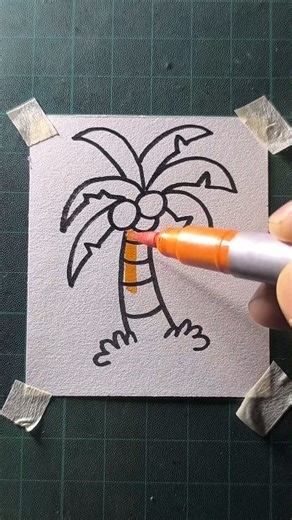 How to draw a coconut tree | All About Art