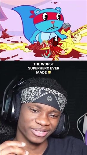 THE WORSE SUPERHERO EVER MADE 😭 #reaction #trending #shorts #happytreefriends