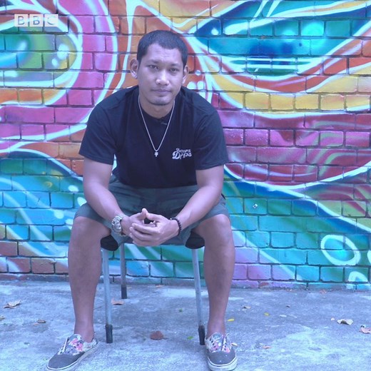 It's illegal to graffiti in Singapore. Having been arrested once, this artist has found a way to paint without getting into trouble... Hear more at: https://bbc.in/2qp4Q17 | BBC World Service