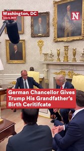 Trump Gifted Grandfather's Birth Certificate By German Chancellor
