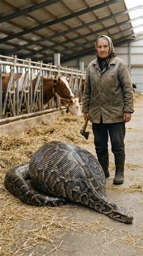 A Farmer Finds a Bloated Snake! Where Did the Calves Go?! 😱#cow #python#Shorts
