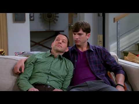 Two And a Half Men Alan and Walden kiss