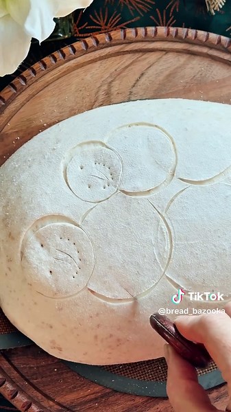Christmas Sourdough Bread Art Featuring Snowmen