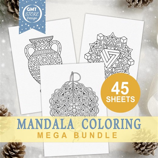 Mandala Coloring Pages | 45 Printable Designs Mega Bundle (PDF Download) - Etsy