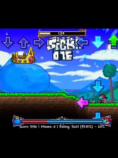 FNF' edit Vs Terrafunk - Guide & King Slime (FNF'/Mod) #shorts #terraria #fridaynightfunkin