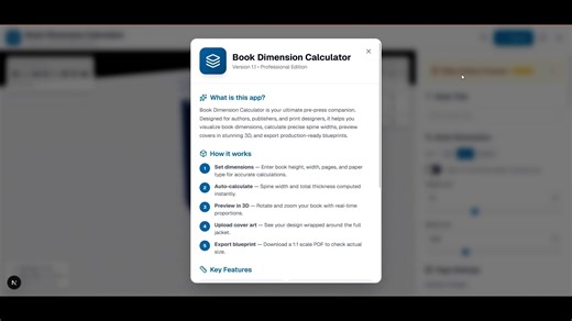 Professional Book Dimension Calculator: 3D Preview & Print Blueprintsok Calculator