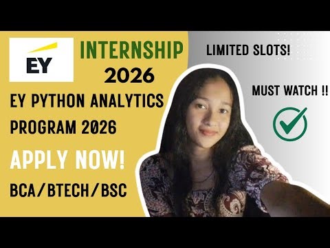 EY Python BI Analytics Program + INTERNSHIP 🔥 | Data Analytics Opportunity India 2026