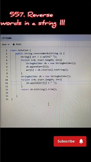 557. Reverse words in a string lll | Leetcode problem solving #leetcode #java