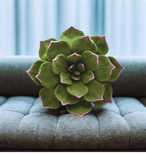 Hen & Chicks Crochet Cushion Pattern PDF – Succulent Pillow With Step-by-step Photo Tutorial - Etsy