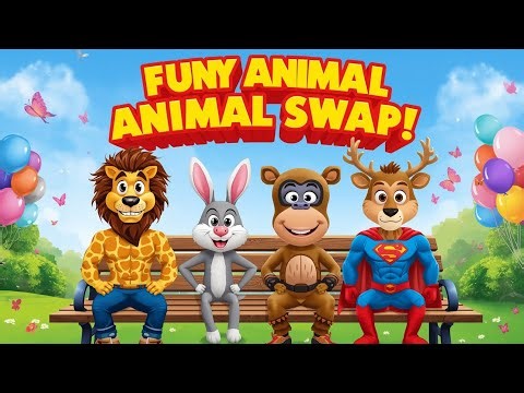 FUNNIEST Animal Head Swap Ever 😂 | Cartoon for Kids | 4K