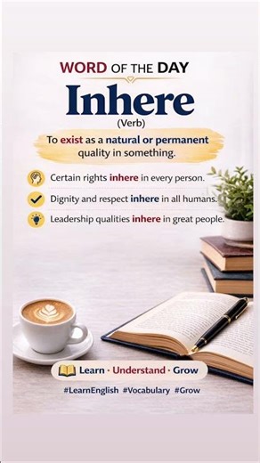 Day 64/365 Word of the Day | Inhere | Meaning #WordOfTheDay #Vocabulary #EnglishWords #LearnEnglish