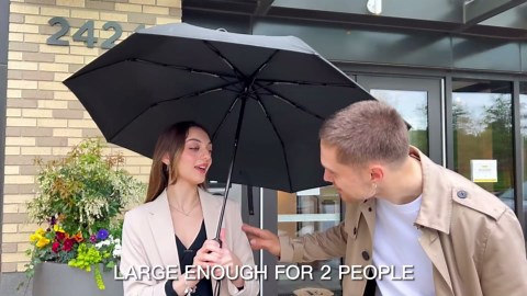 Anntrue Windproof Travel Umbrella, Auto Open Close Lightweight Compact Portable Backpack Folding Umbrella, Perfect for Car, Purse, Men and Women(Gray)