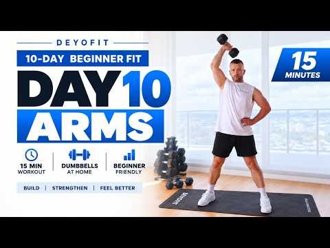 Day 10: 15-Minute ARMS Workout at Home | Dumbbells | 10-Day Beginner Fit
